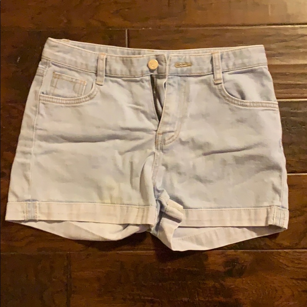 Light blue jean shorts